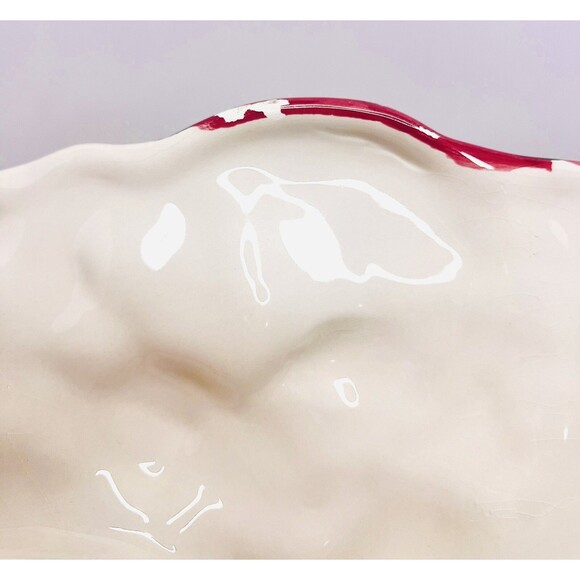 Vintage Jay Import Santa Cookie Platter Ceramic Christmas Tray 16” Plaid - Picture 11 of 14